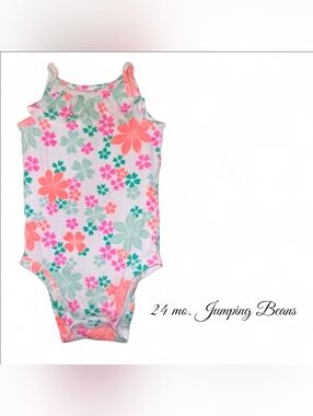 $1 bundled Jumping Beans Floral Tank One-Piece Bodysuit 24 mo